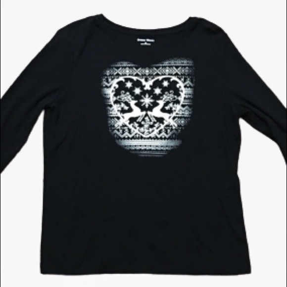 Ugly Christmas tshirt womens black long sleeve M - Picture 2 of 3